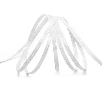 Лента атласная 0,3см*100м двухсторонняя ( 411006) (001 белоснежный)