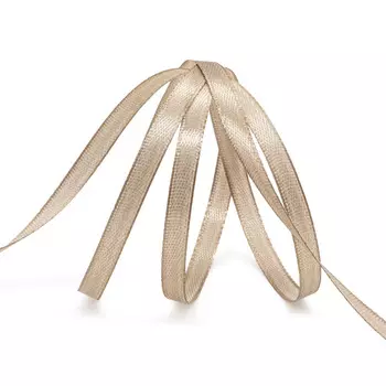 Лента атласная 0,6см*22,86м ( 411001) (067 бежевый)