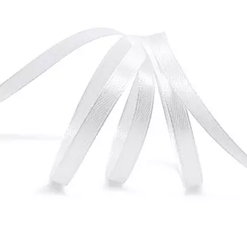 Лента атласная 0,6см*22,86м ( 411001) (001 белоснежный)