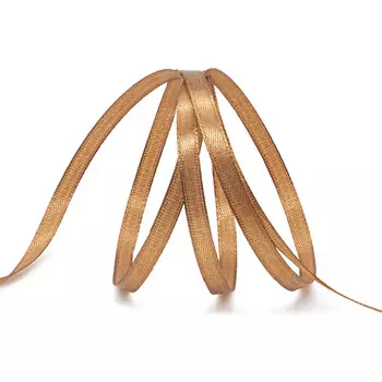 Лента атласная 0,6см*22,86м ( 411001) (070 золотисто-коричневый)