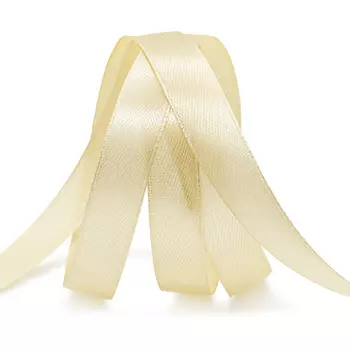 Лента атласная 1,2см*22,86м ( 411004) (053 кремовый)
