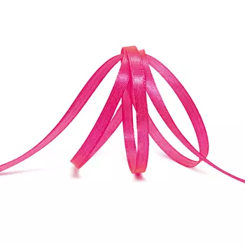 Лента атласная 6мм*27,4м (6052 (яр.розовый (неон) 8040/ яр.розовый (неон) 013))