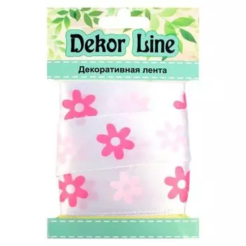 Лента атласная 'Цветочки', 25мм*3м