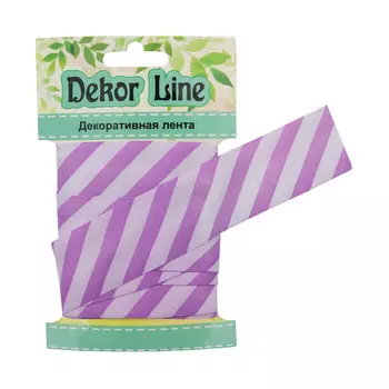 Лента атласная 'Диагональ', 25мм*3м (фиолетовый)