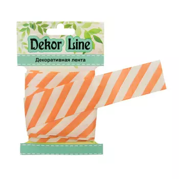 Лента атласная 'Диагональ', 25мм*3м (красный)