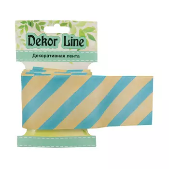 Лента атласная 'Диагональ', 45мм*3м (желто-голубой)