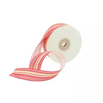 Лента атласная 'Горизонталь', 25мм*22,5м (красный)