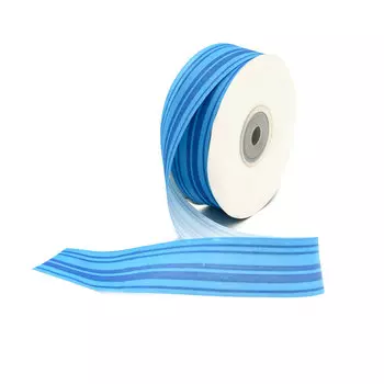 Лента атласная 'Горизонталь', 25мм*22,5м (синий)