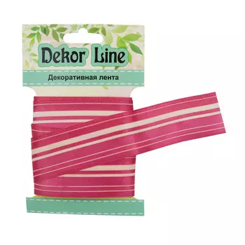 Лента атласная 'Горизонталь', 25мм*3м (красный)