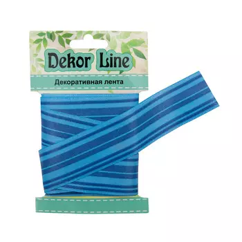 Лента атласная 'Горизонталь', 25мм*3м (синий)