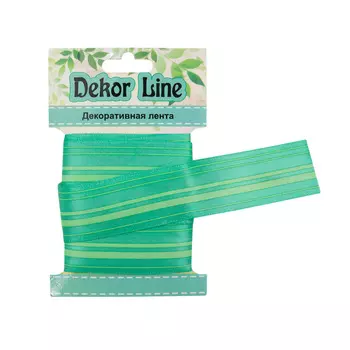 Лента атласная 'Горизонталь', 25мм*3м (зеленый)