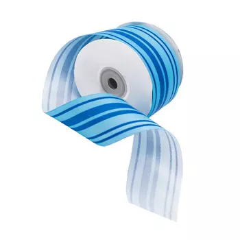 Лента атласная 'Горизонталь', 45мм*22,5м (синий)