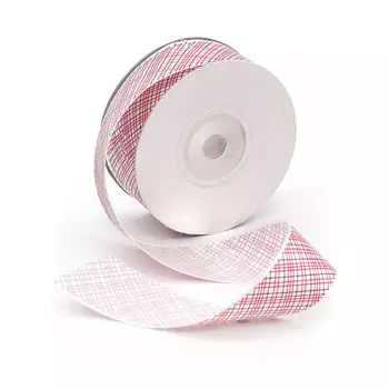 Лента атласная 'Пересечение' 2,5см*22,86м (белый)