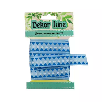 Лента атласная 'Ромбы', 15мм*3м (синий)
