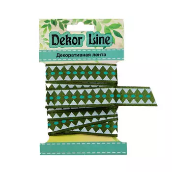 Лента атласная 'Ромбы', 15мм*3м (зеленый)