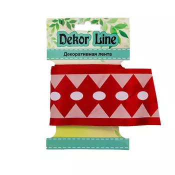 Лента атласная 'Ромбы', 45мм*3м (красный)