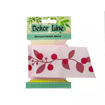Лента атласная 'Ягодная ветвь', 45мм*3м (розовый)