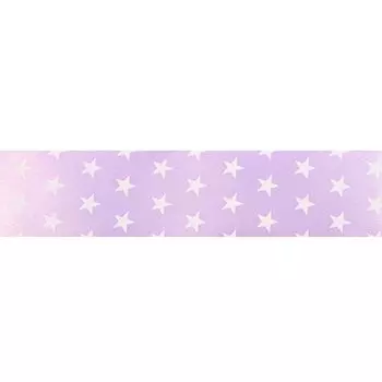 Лента атласная 'Звездочки', 25мм*22,5м (сиреневый)