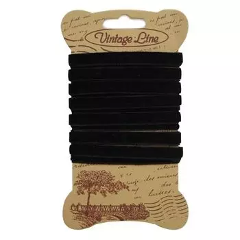 Лента бархатная 0,6см*2м 0081-0701 (8611 черный)