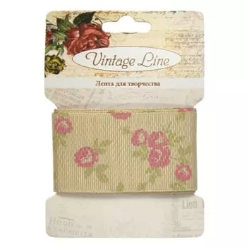 Лента декоративная для творчества 'Цветочки', репс, 38 мм*1 м
