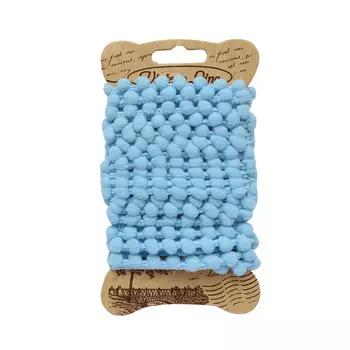 Лента декоративная для творчества с помпонами, 5мм, 2м/упак (голубой)