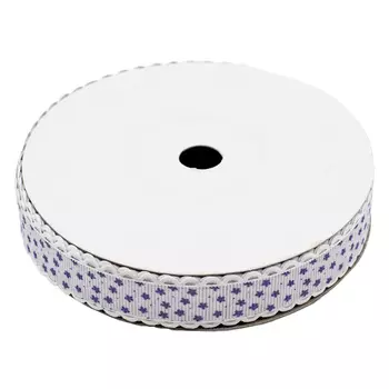 Лента декоративная 'Звездочки' 20мм*25м YH98 (01 белый/голубой)