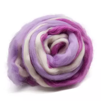 Лента для валяния меланж полутонкая , 100% шерсть, 50гр Камтекс (меланж 17 416)