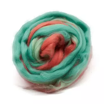 Лента для валяния меланж полутонкая , 100% шерсть, 50гр Камтекс (меланж 2 401)