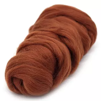 Лента для валяния полутонкая , 100% шерсть, 50гр Камтекс (051 терракот)