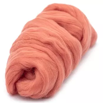 Лента для валяния полутонкая , 100% шерсть, 50гр Камтекс (126 яркий коралл)