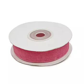 Лента капроновая двухцветная 1,5 см*25 м (001/030 белый/цикламен)