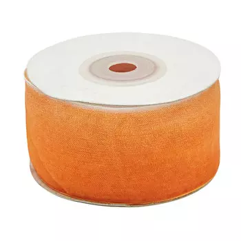 Лента капроновая двухцветная, 4 см*25 м (001/024 белый/апельсиновый)