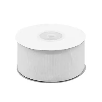 Лента репсовая 4,0см*18,28м ( 7721684) (001 белоснежный)