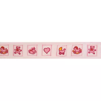Лента репсовая 'Baby-girl' 1,5см*22,86м