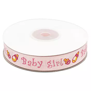 Лента репсовая 'Baby-girl' 1,5см*22,86м