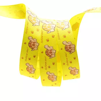 Лента репсовая PREMIUM 'Черепаха' 22мм*22,5м (525 желтый)