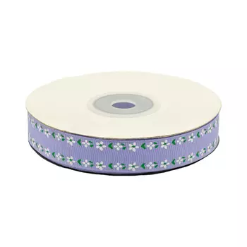 Лента репсовая 'Цветочный орнамент' 1,5см*22,86м (сиреневый)