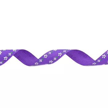 Лента репсовая 'Цветочный орнамент' 1,5см*22,86м (фиолетовый)