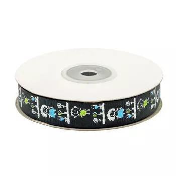 Лента репсовая 'Дети' 15мм*20м (черный)