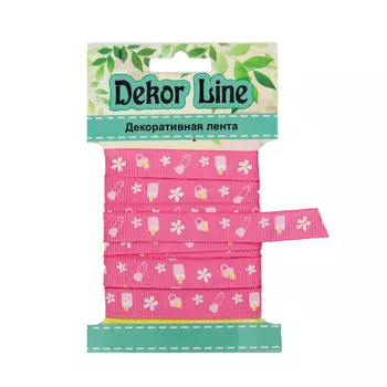 Лента репсовая 'Детская', 10мм*3м (розовый)