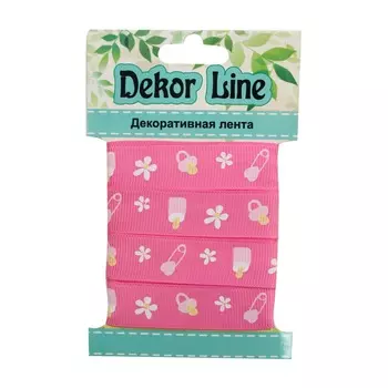 Лента репсовая 'Детская', 15мм*3м (розовый)