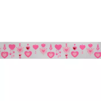 Лента репсовая 'Гирлянда' 1,5см*22,86м (розовый)