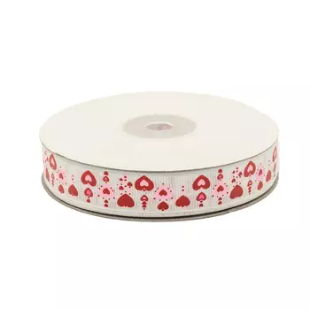 Лента репсовая 'Гирлянда' 1,5см*22,86м (красный)