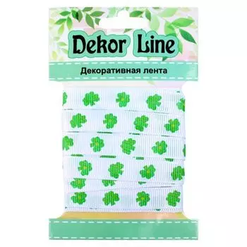 Лента репсовая 'Клевер1', 10мм*3м