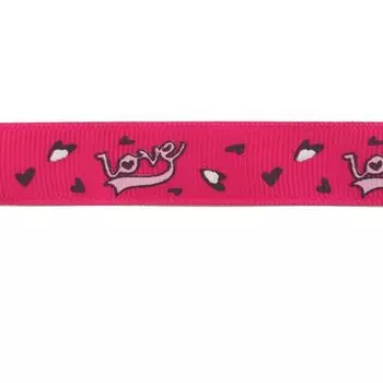 Лента репсовая 'Love', 15мм*22,5м (розовый)
