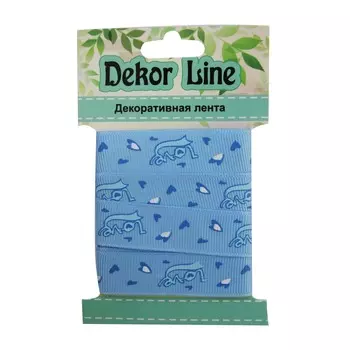 Лента репсовая 'Love', 15мм*3м (голубой)