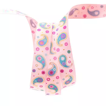 Лента репсовая PREMIUM 'Огуречный принт' 20мм*22,5м (117 розовый)