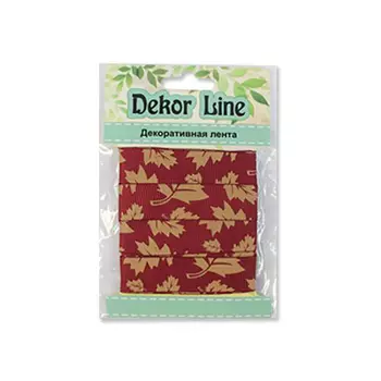 Лента репсовая 'Осень', 15мм*3м (коричневый)