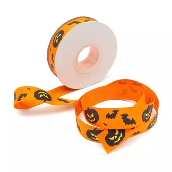 Лента репсовая 'Светильник Джека' 22мм*22,5м (668 оранжевый)