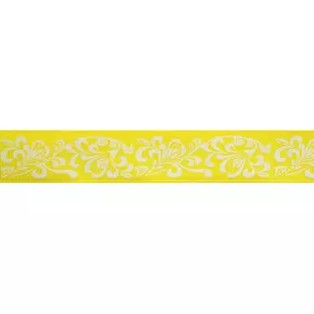 Лента репсовая 'Узор' 1,5см*22,86м (желтый)
